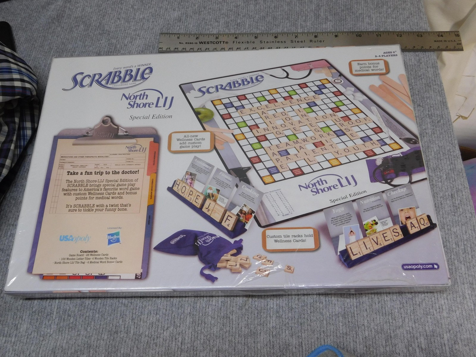 Scrabble North Shore LIJ Special Edition Board Game USAopoly 2011 New Sealed