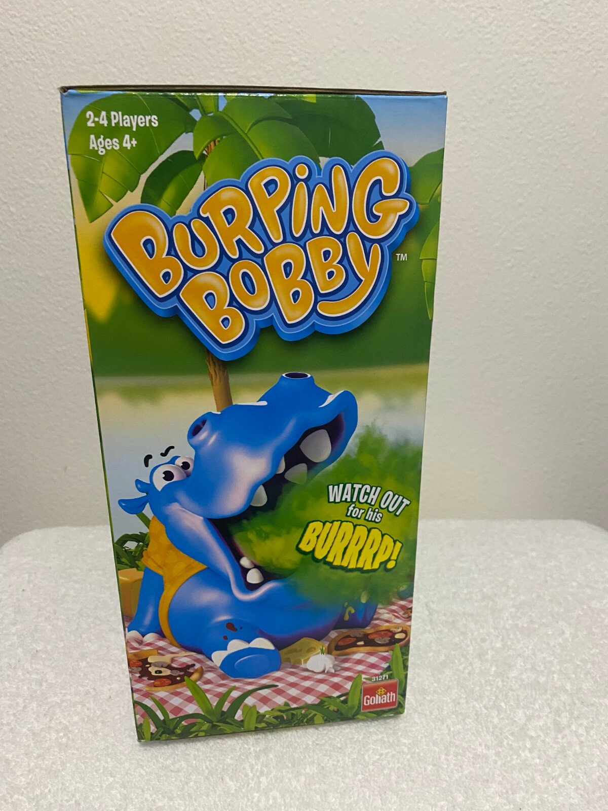 BURPING BOBBY (WATCH OUT FOR HIS BURRRP!) HIPPOPTAMUS GAME NIB, GOLIATH