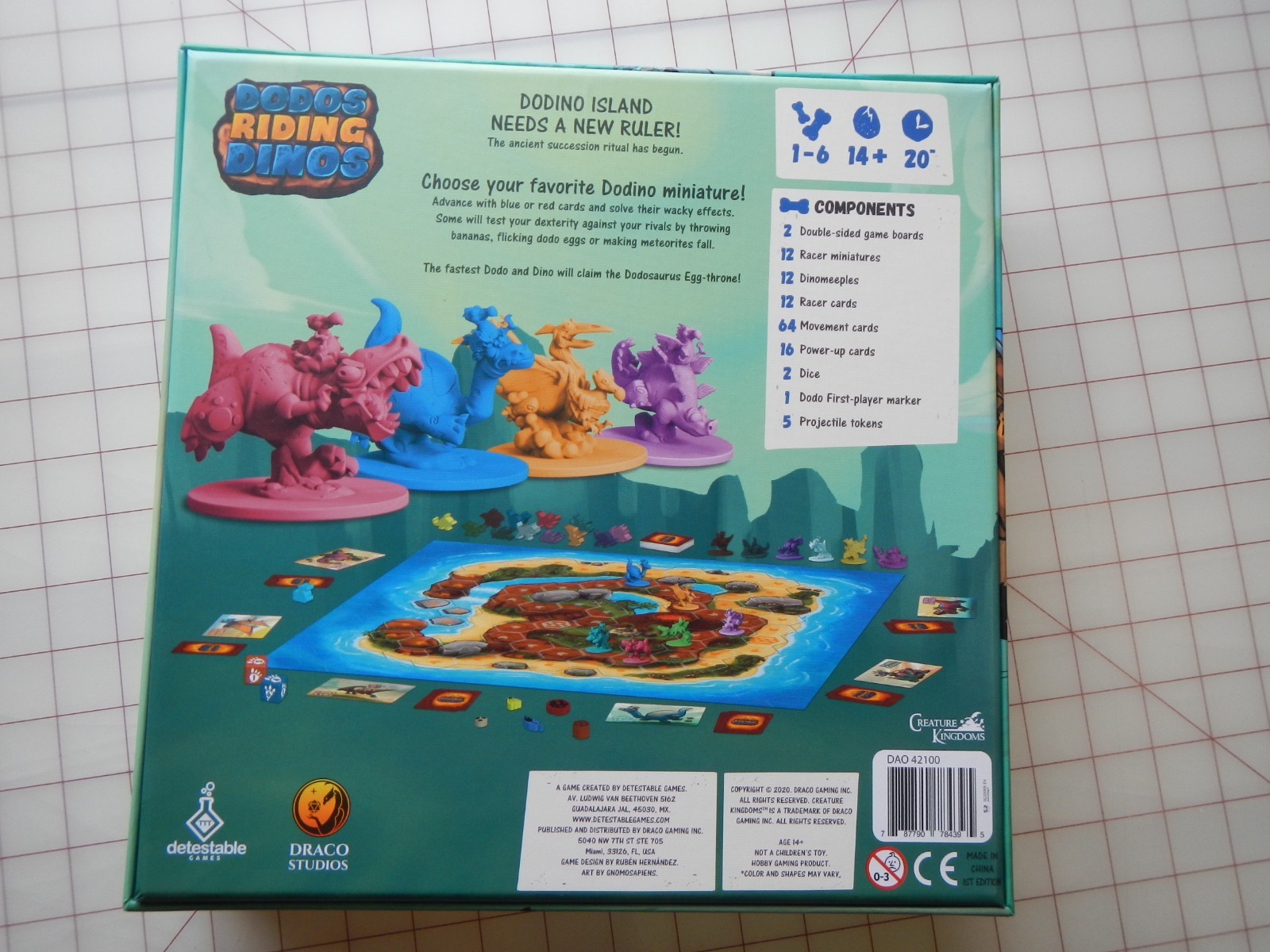 Dodos Riding Dinos Board game Ruben Hernandex Detestable Games Dracos studios