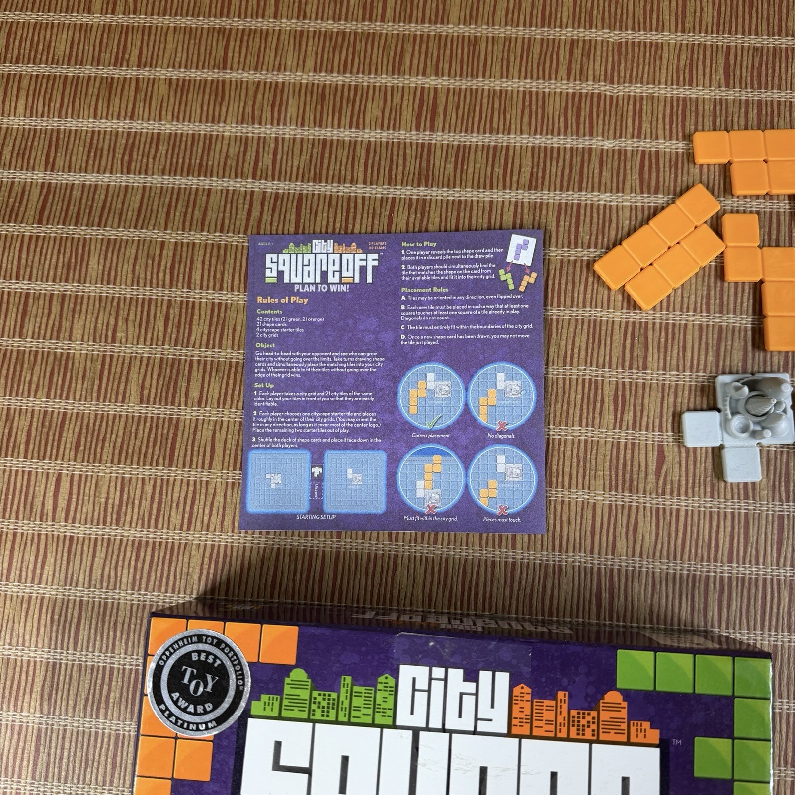 City Square Off COMPLETE Gamewright 2011 Strategy Planning Head to Head