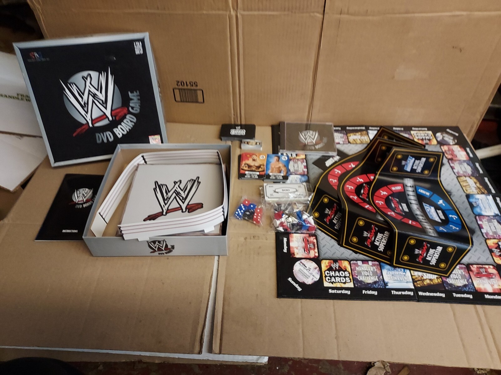 WWE DVD Board Game 23 Raw And 23 SmackDown! Superstars 2005 New open box