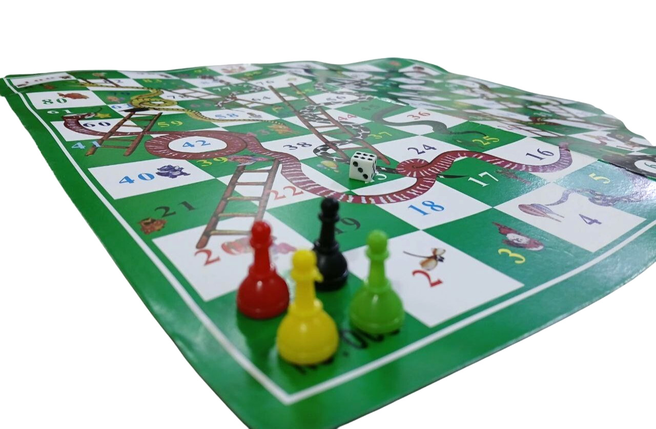 Snakes & Ladders Board Game (34 cm × 34 cm) | Classic Family & Kids Game | Fun