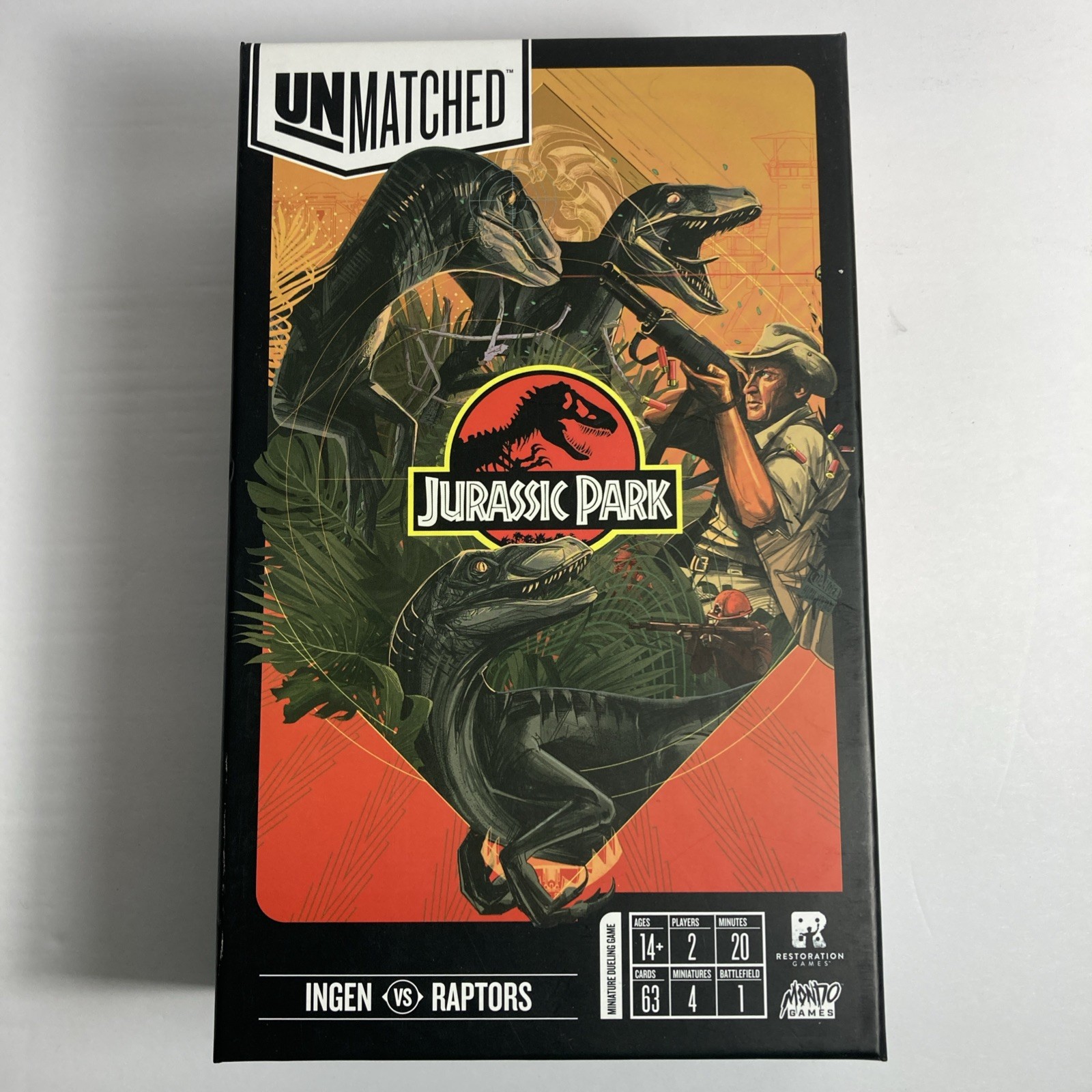 Unmatched Jurassic Park Ingen Vs Raptors Board Game Mondo/Restoration games READ