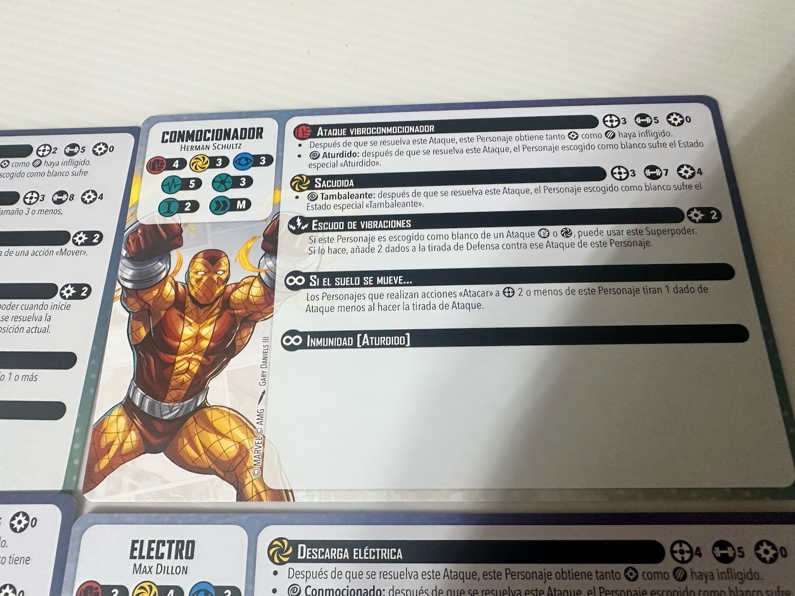 Marvel Crisis Protocol Sandman Electro Vulture Character & Tactic Cards Spanish