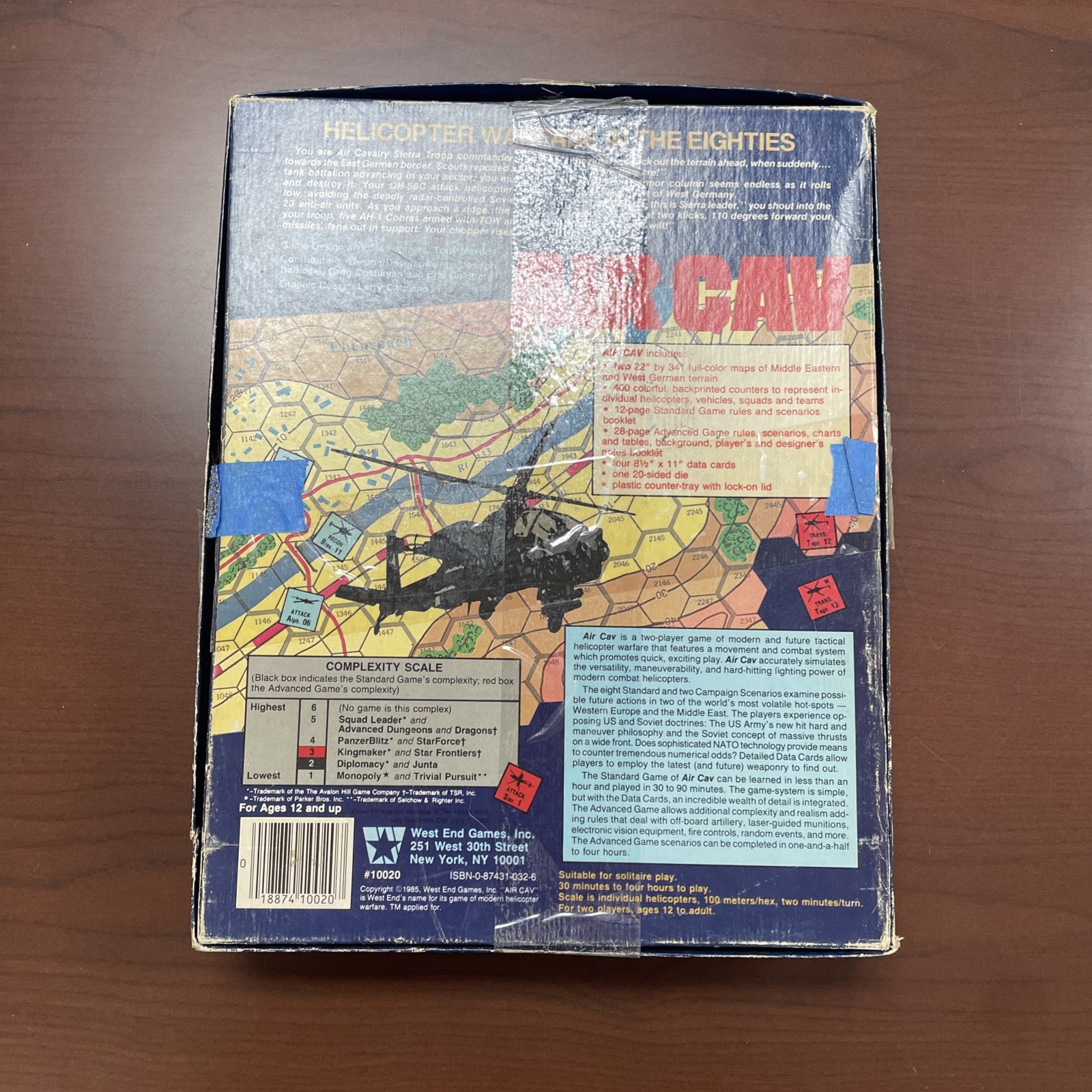 AIR CAV Board Game West End Games Helicopter Warfare In The Eighties 1985