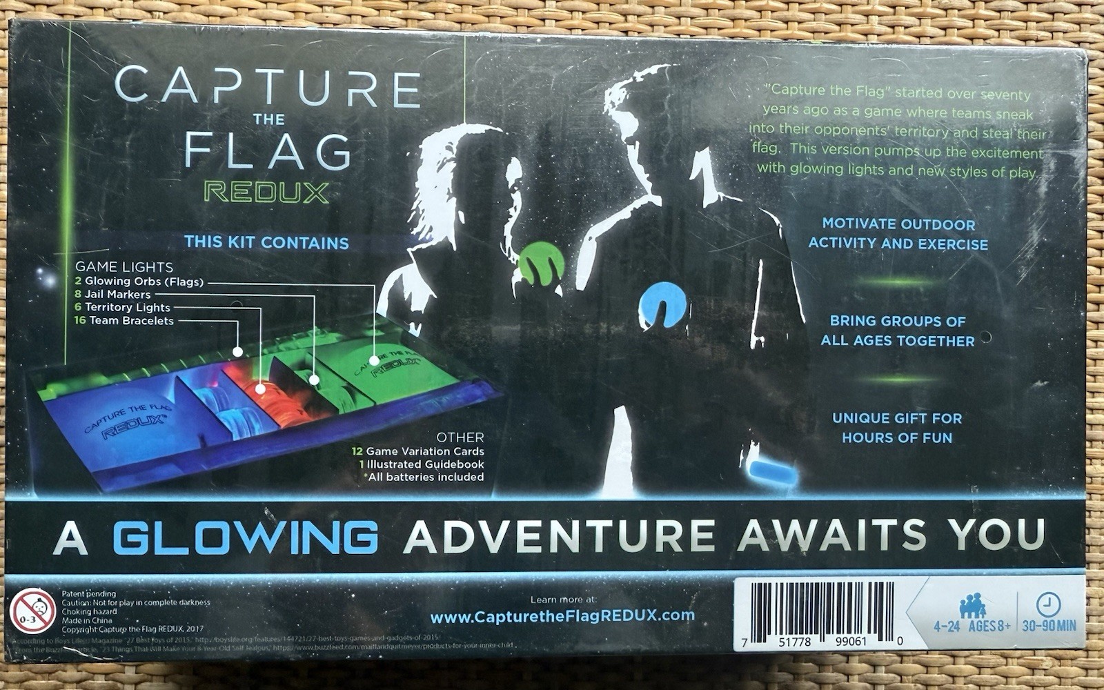 CAPTURE THE FLAG REDUX Original Glow In The Dark Outdoor Game-Complete
