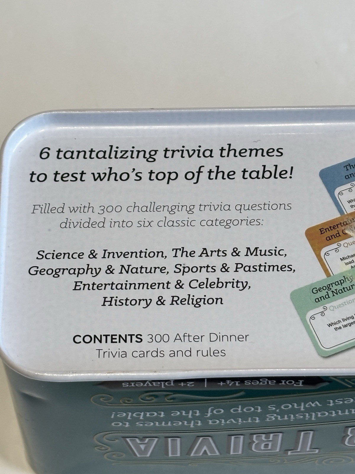 After Dinner Trivia Game by Hacche Ages 14 and Up For 2 or more Players NOB