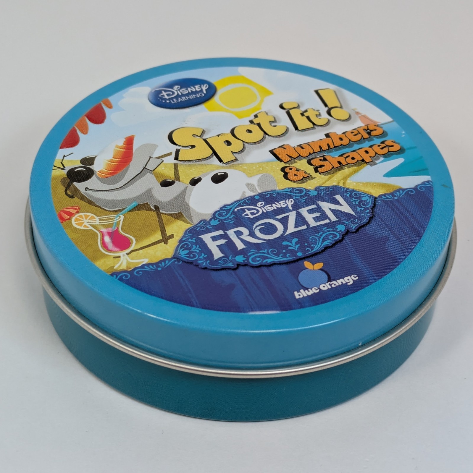 Disney Frozen Spot It Numbers and Shapes Game Tin 2015 Blue Orange Complete