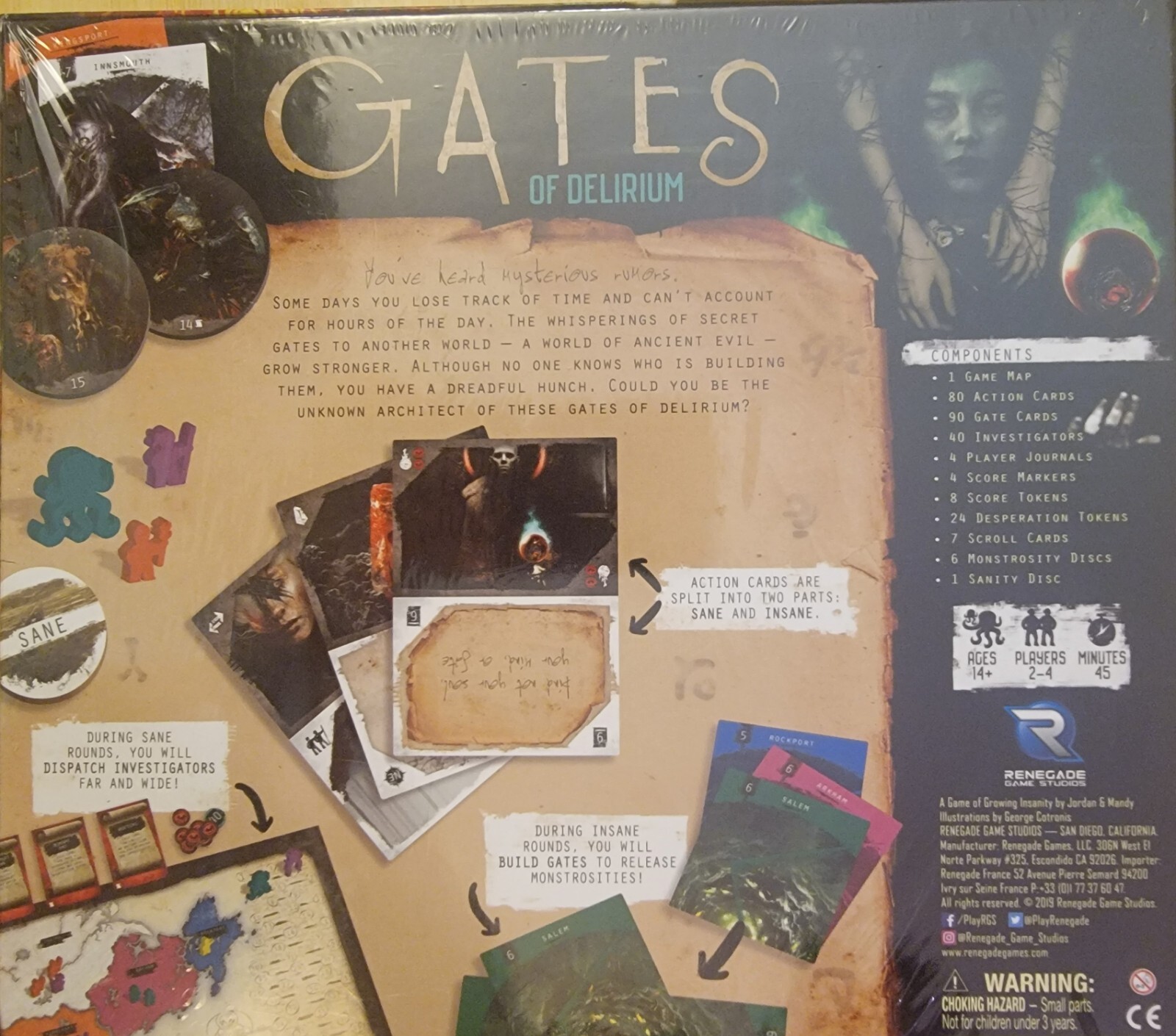 Sealed Gates of Delirium Board Card Game Renegade Game Studios New Horror Vtg B2