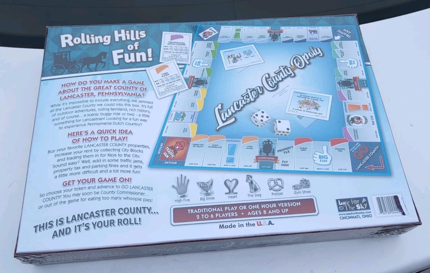 New Lancaster County Opoly Monopoly Board Game (Late for the Sky) 730799004407
