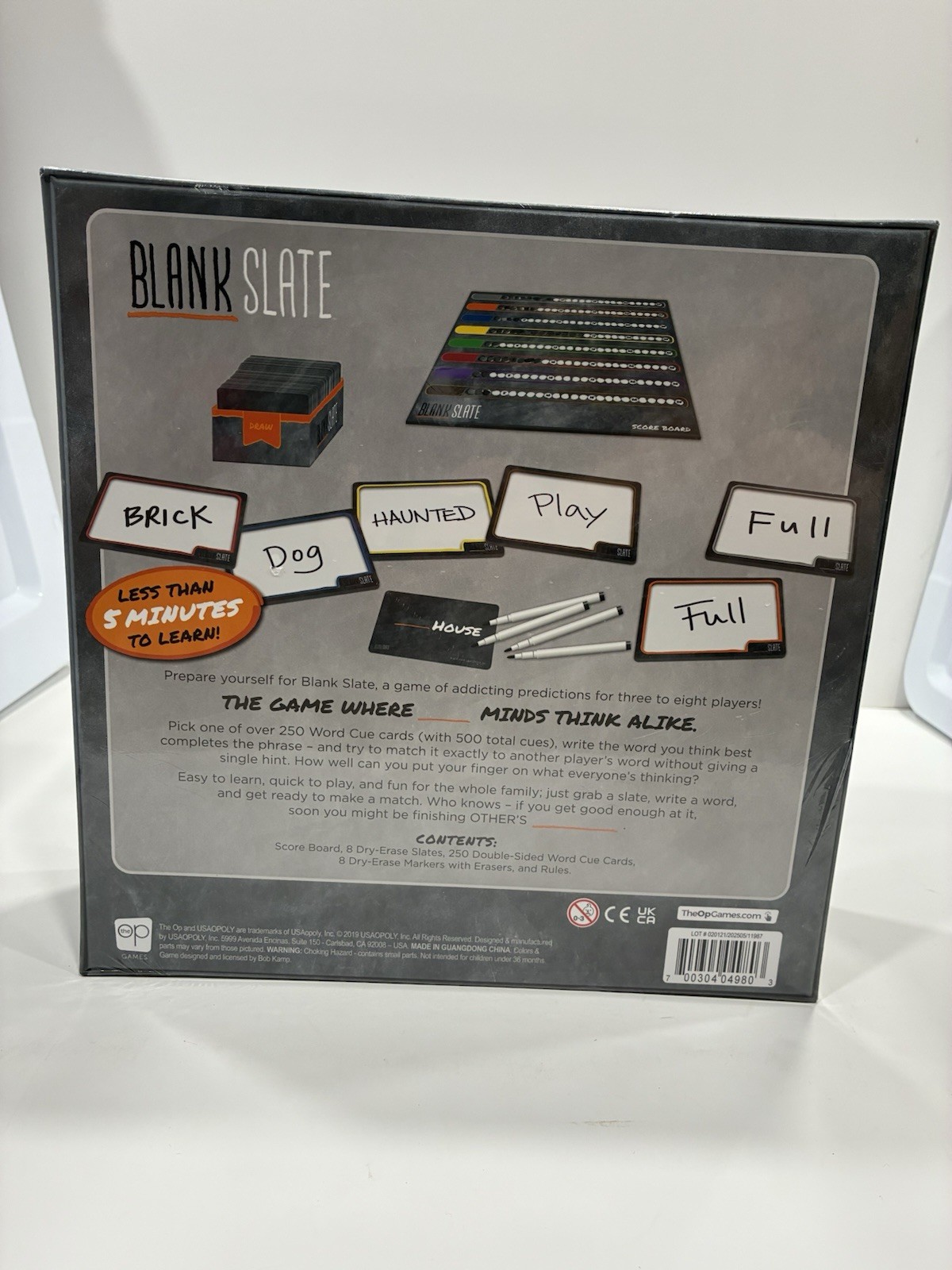 The OP Games Blank Slate Word Board Game Dry-Erase 3-8 Players 8+ 2019