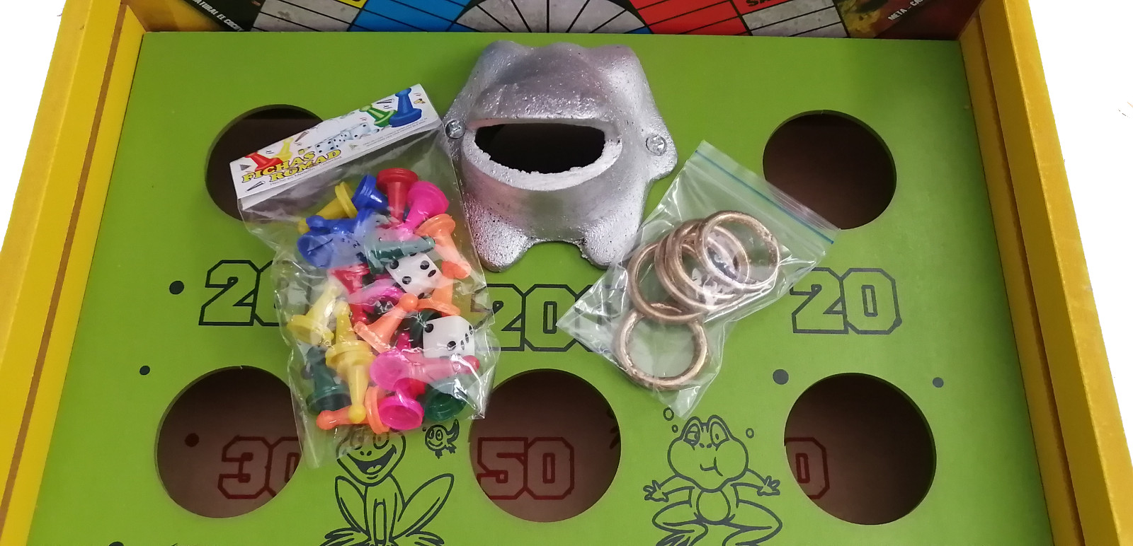 Juego de Sapo Sapo Rana Artesanal Con Parques y Escalera