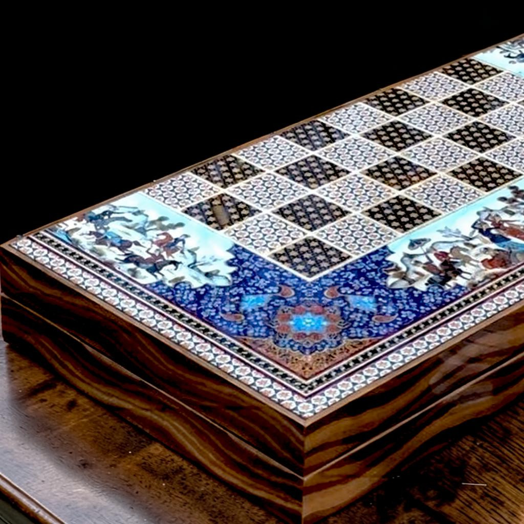 Extra Large Backgammon Set Handmade – Persian Khatam Art Wooden Board 19.6″