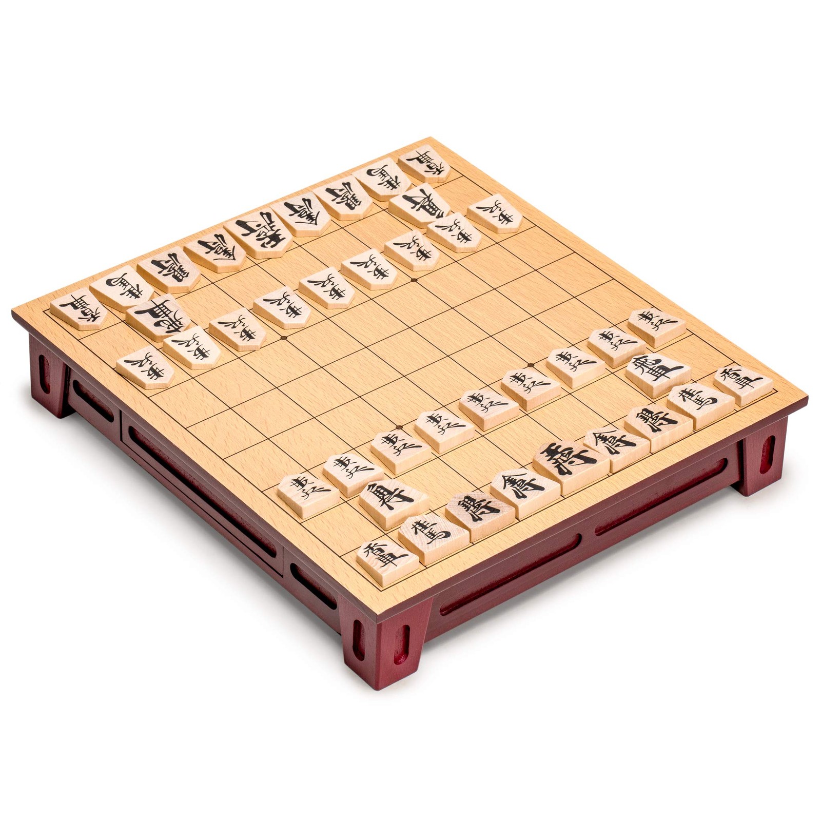 Shogi Japanese Chess Game Set – Wooden Board with Drawers and Traditional Kom…