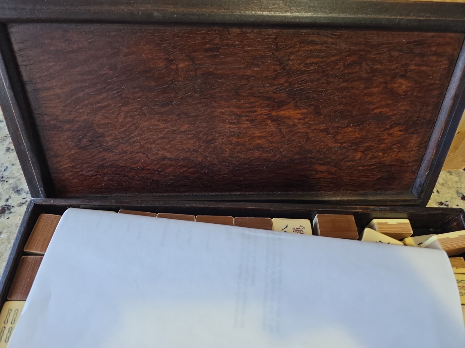 Vintage Chinese Mahjong Set with Wooded Case
