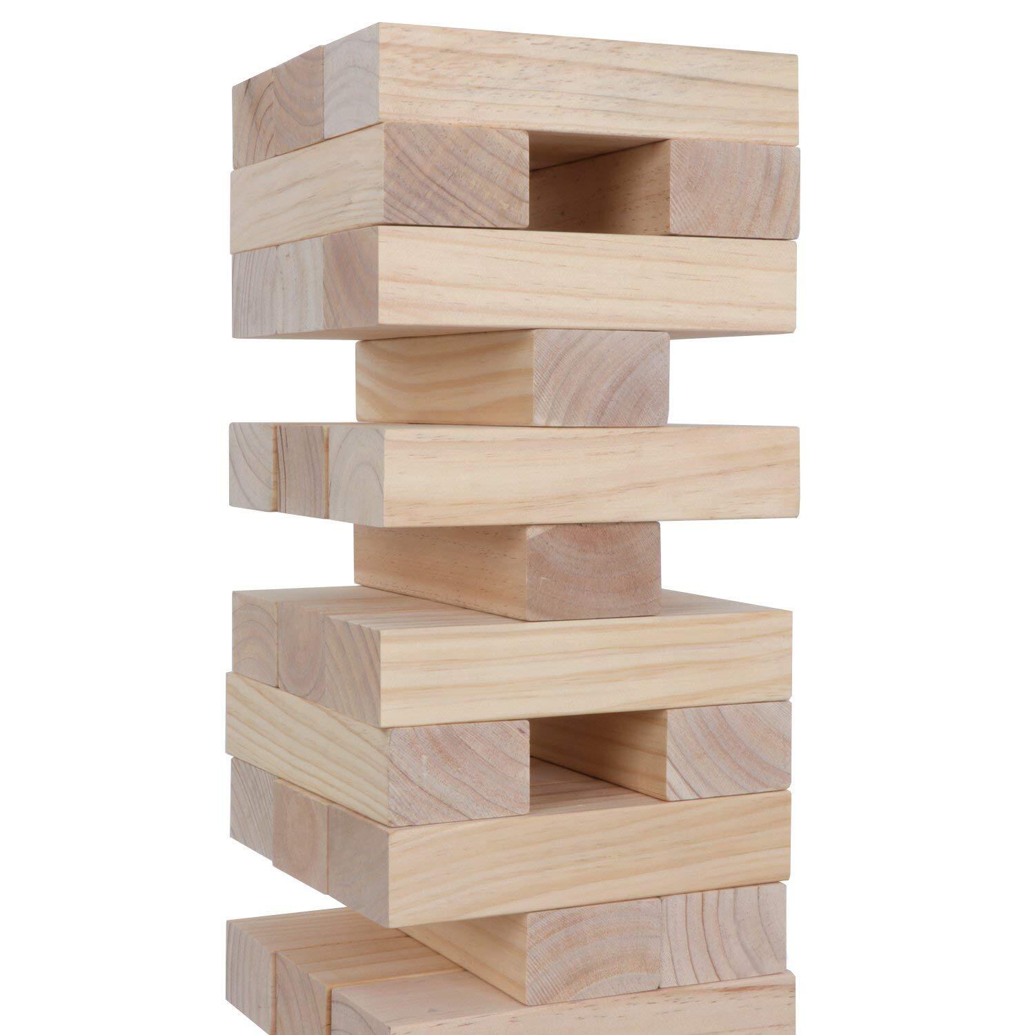 Giant Tumble Tower Wood Stacking Game for Kids Adults Family Indoor Outdoor F…