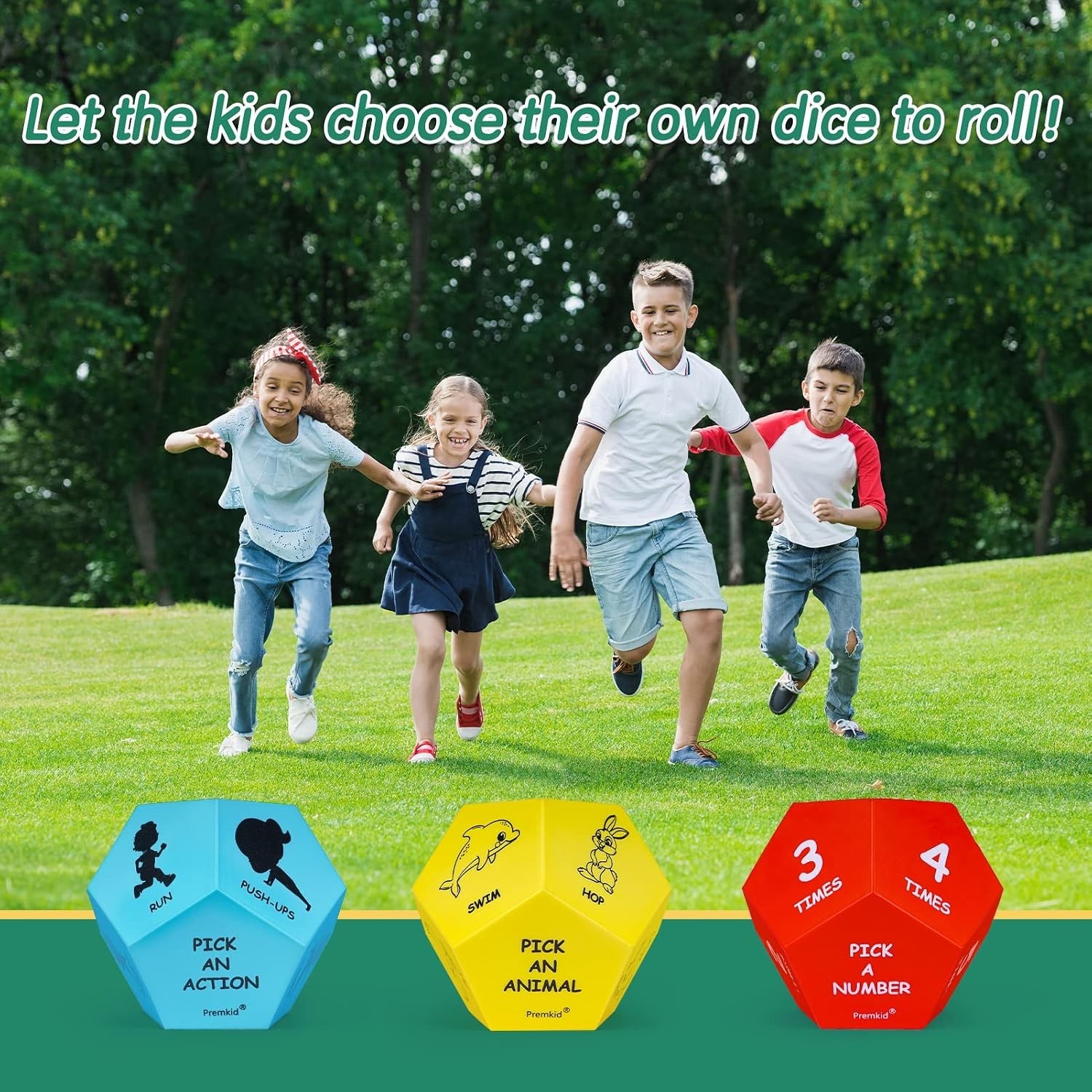 Premkid Kids Exercise Foam Dice Set for Indoor Outdoor Fun Learning Games