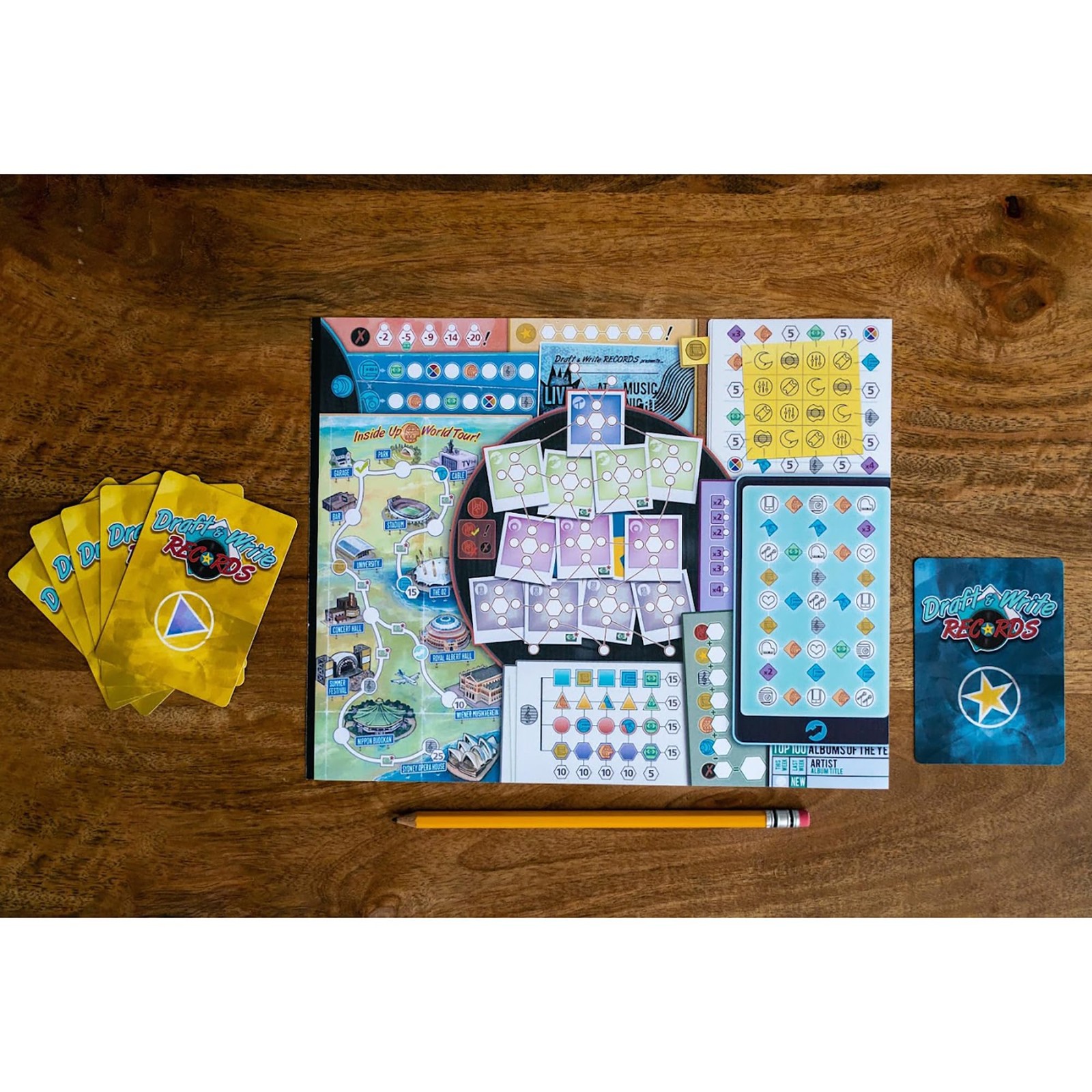 Draft & Write Records | Music Board Game, Card Drafting | Draft Your Band, To…