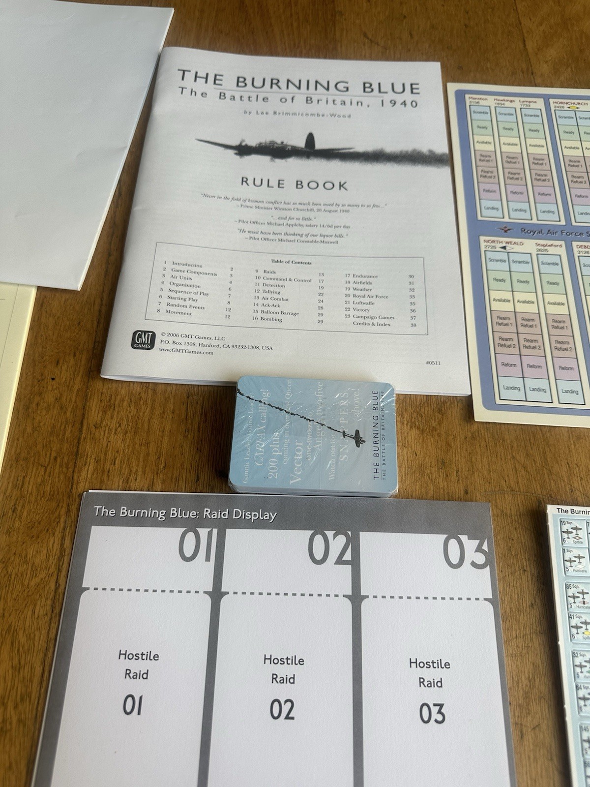 GMT The Burning Blue Battle of Britain, 1940 War Game – Sealed Cards – UNPUNCHED
