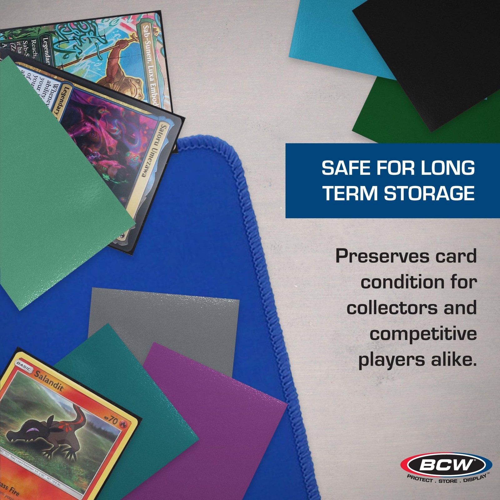 BCW Elite2 Glossy Card Sleeves – Red |100ct | Crystal-Clear Front | Textur