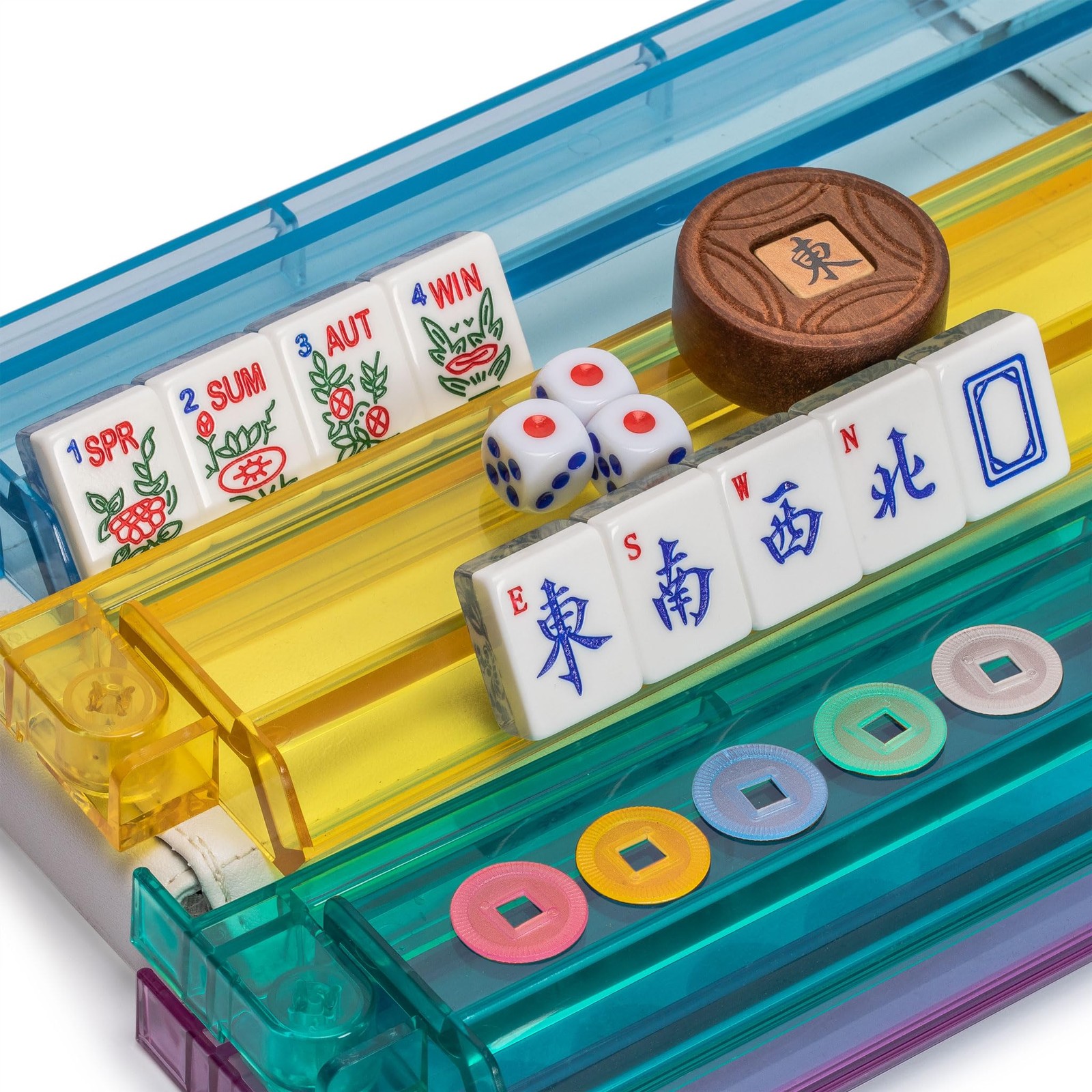 Yellow Mountain Imports American Mahjong 21.1 x 10.2 x 2.8 inches, Off-white