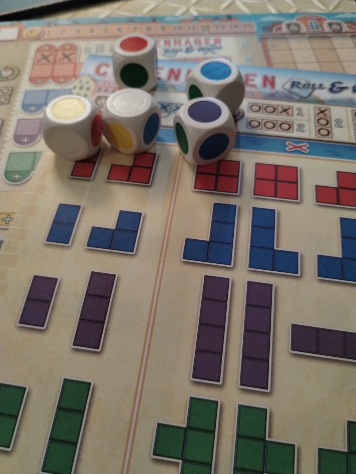 Copenhagen Roll & Write Board Game Queen Games Rare Puzzle Strategy Complete