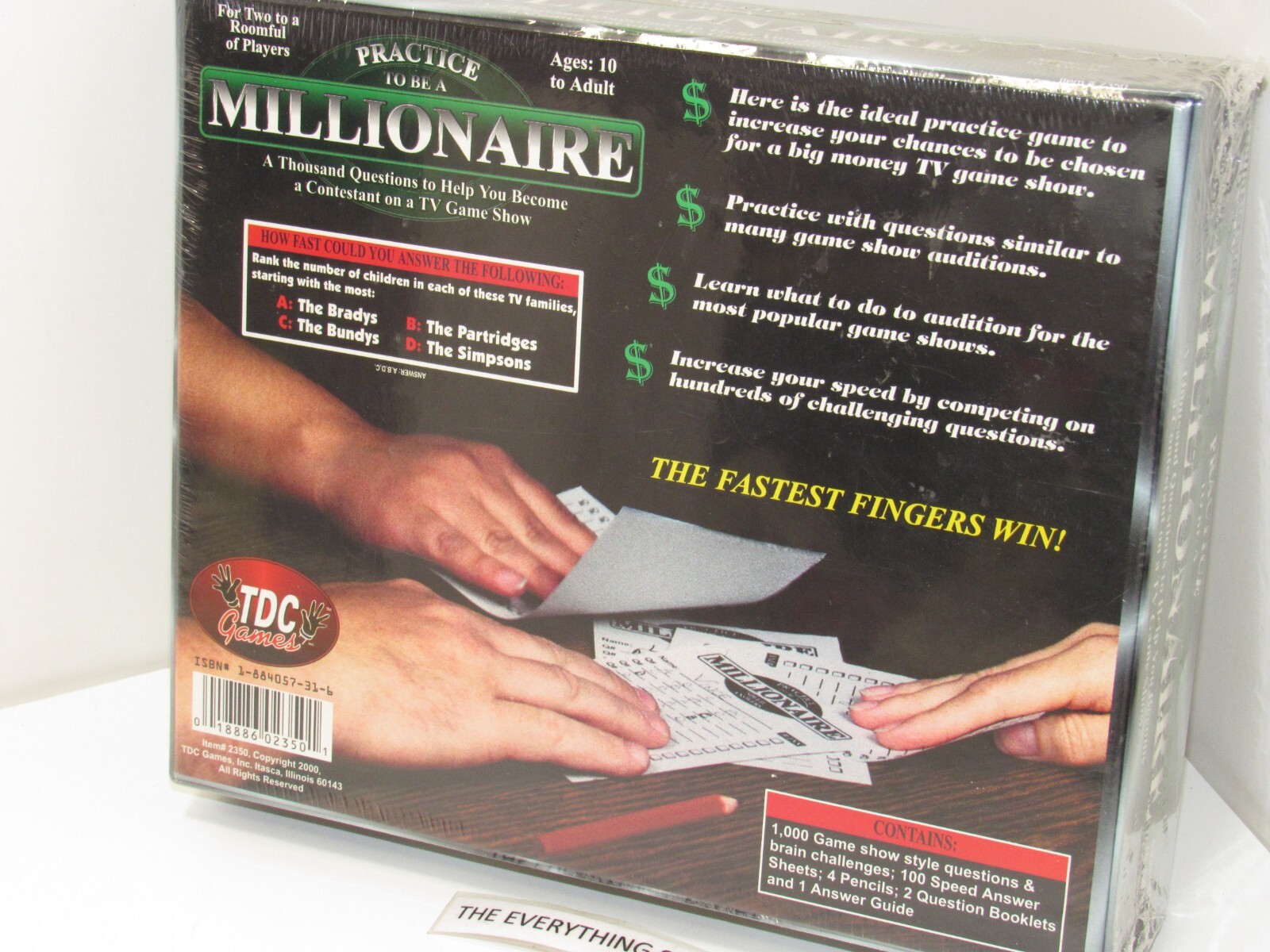 TDC GAMES PRACTICE TO BE A MILLIONAIRE NEW SEALED FREE SHIP