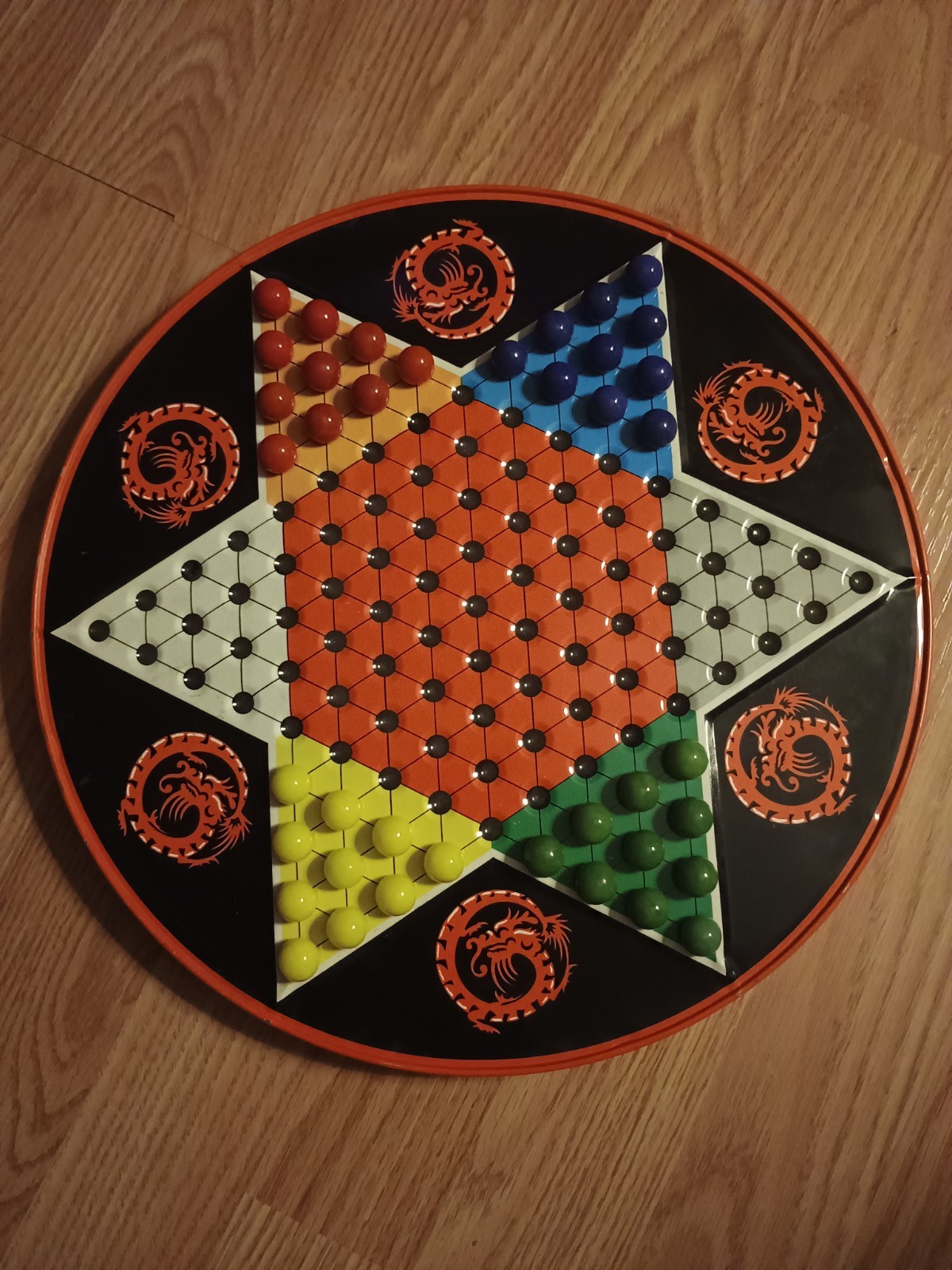 Vintage PIXIE Metal Chinese Checker Board Game