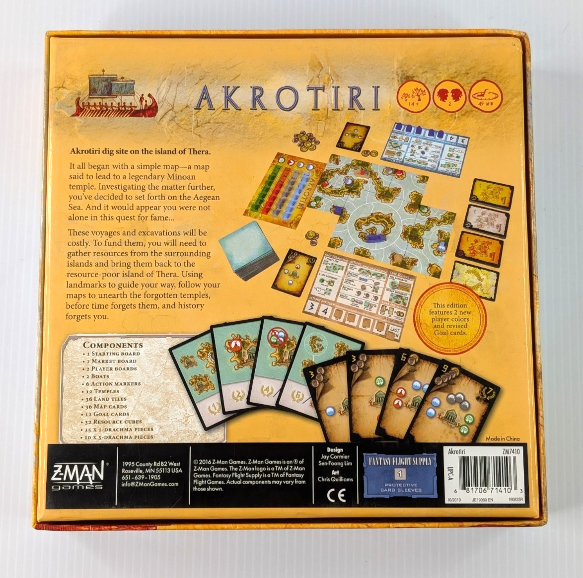 Akrotiri – 2-Player Card/Board Game by Z-Man Games – 100% COMPLETE – VGC