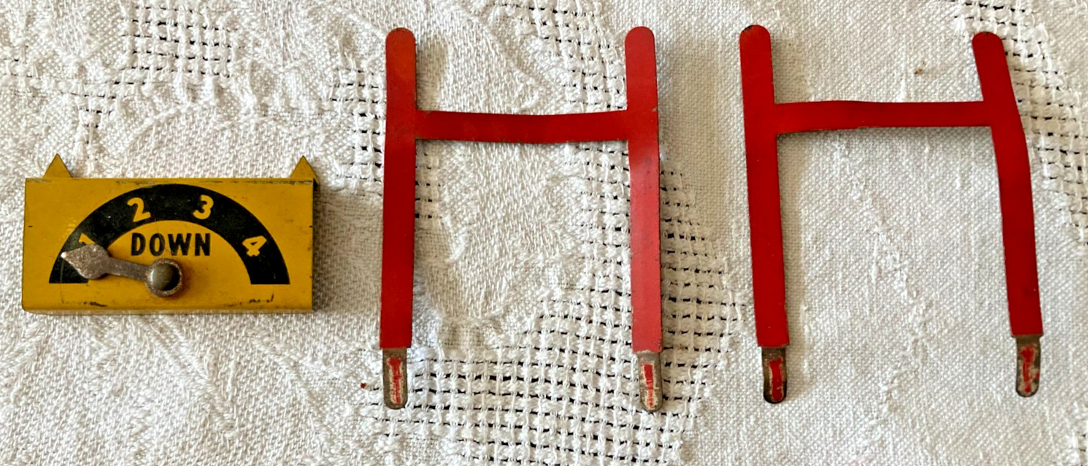 Vintage 1950s Tudor Tru-Action Electric Football Player Figures & Goalposts