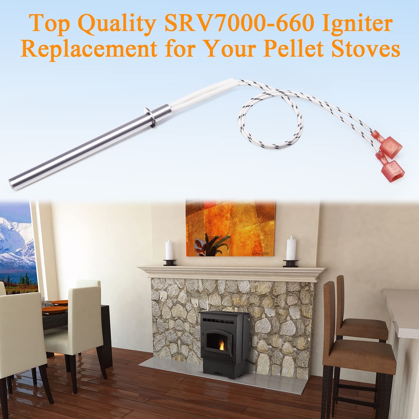 Criditpid Replacement SRV7000-660 Igniter for PelPro PP130, PP60,