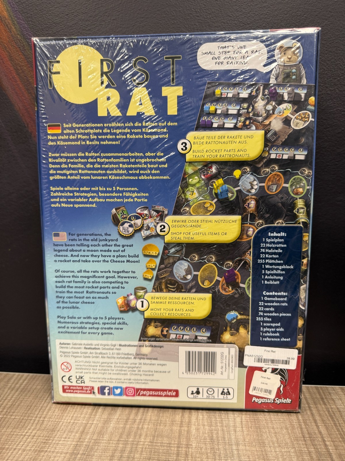 *BRAND NEW IN SHRINK WRAP, FREE US SHIPPING* First Rat board game