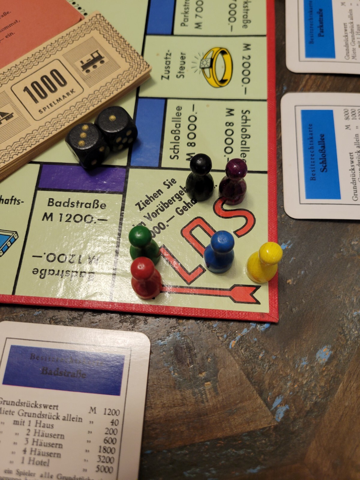 Monopoly Rare German Import 1961 Comp Amazing Condition Wood Pcs Spiele Schmidt