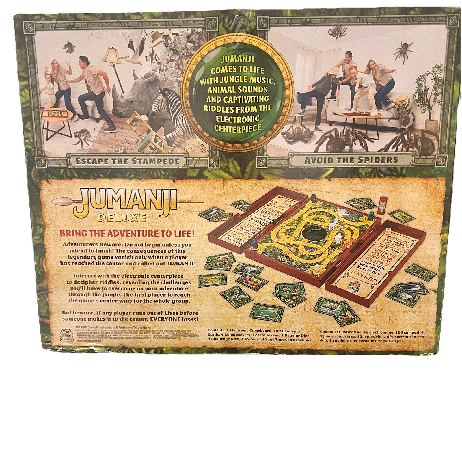 Jumanji Deluxe Electronic Board Game Spin Master COMPLETE Tested Works