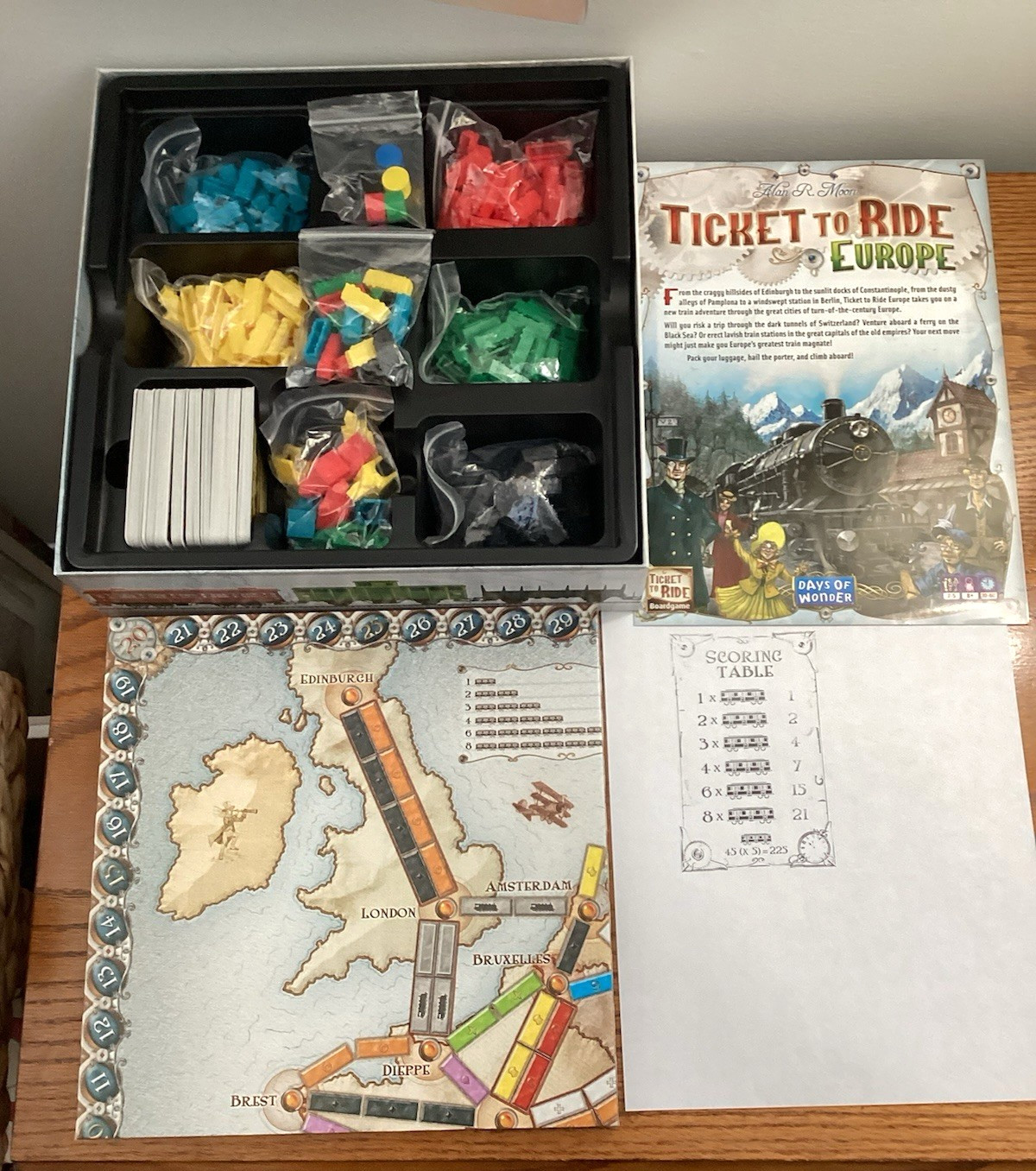 Ticket to Ride EUROPE Board Game Days of Wonder Alan R. Moon all pieces included