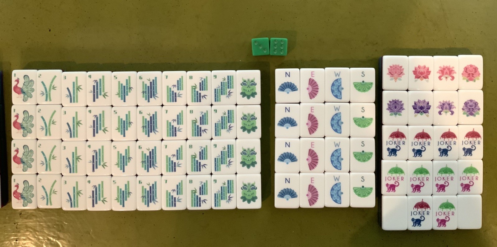 American Mahjong Tiles Deep Purple Engraved 4-Layer Acrylic