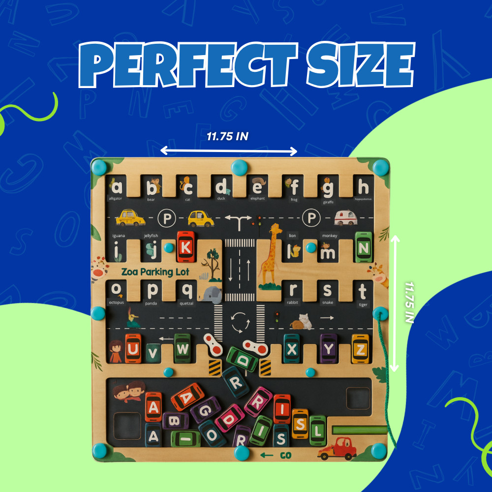 Magnetic Alphabet Maze Board for Kids Ages 2-5: Montessori Wooden Puzzle