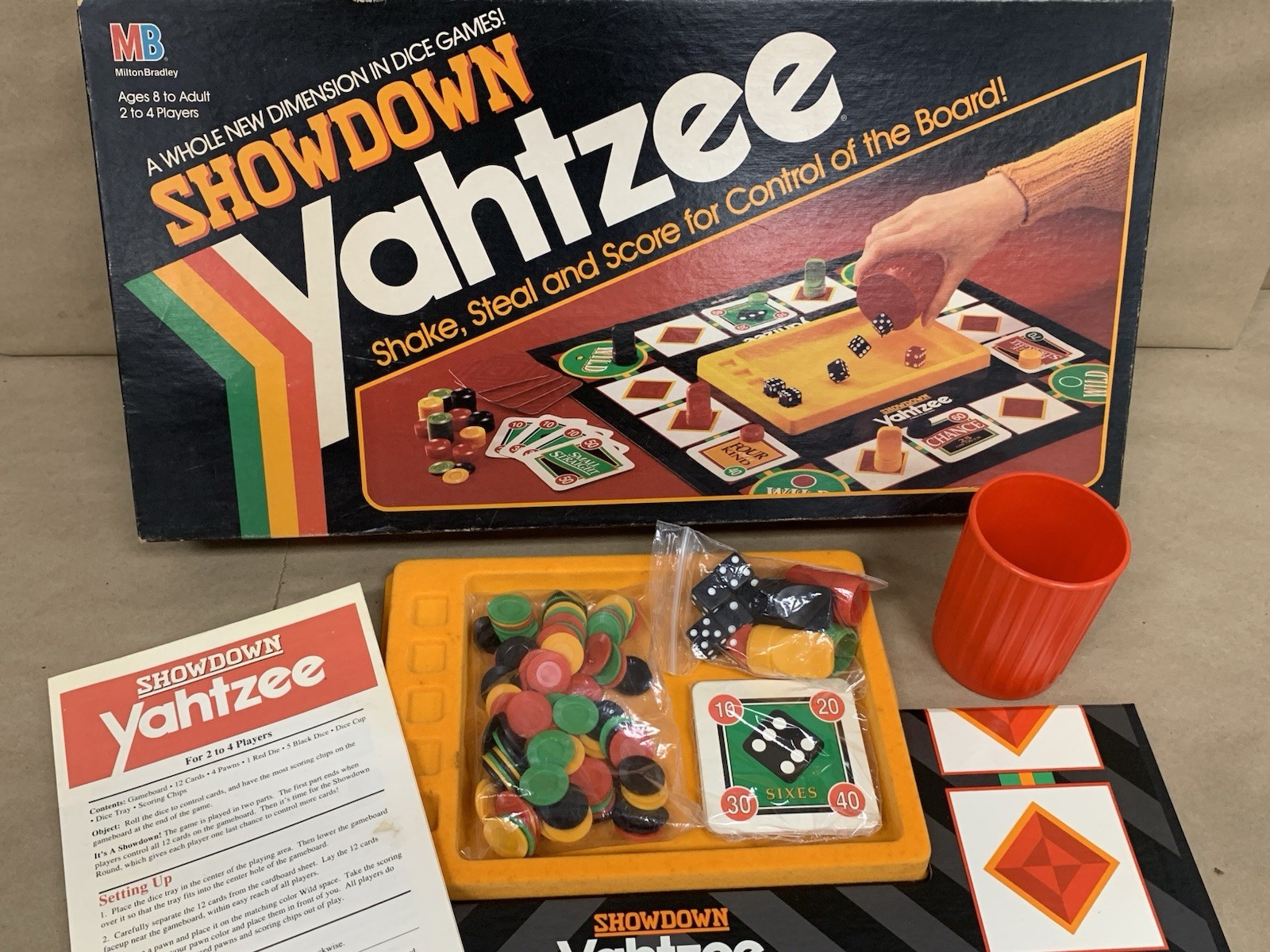 Vintage 1990’s Retro 1991 Yahtzee Showdown Dice Board Game Milton Bradley #4202