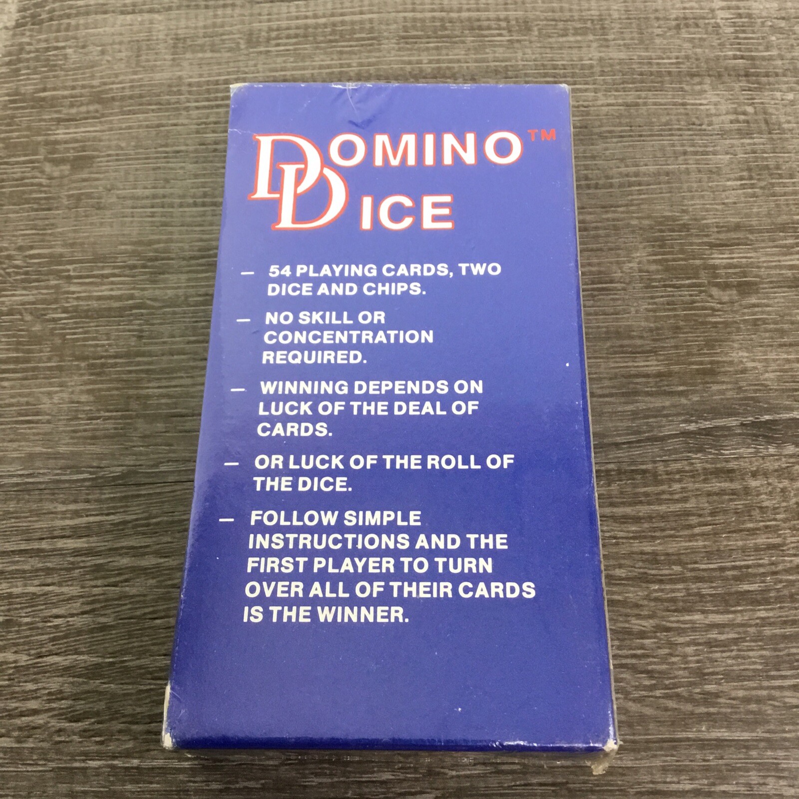 Domino Dice Card Game by Universal Games 54 Cards, 2 Dice, Chips 1981 Sealed