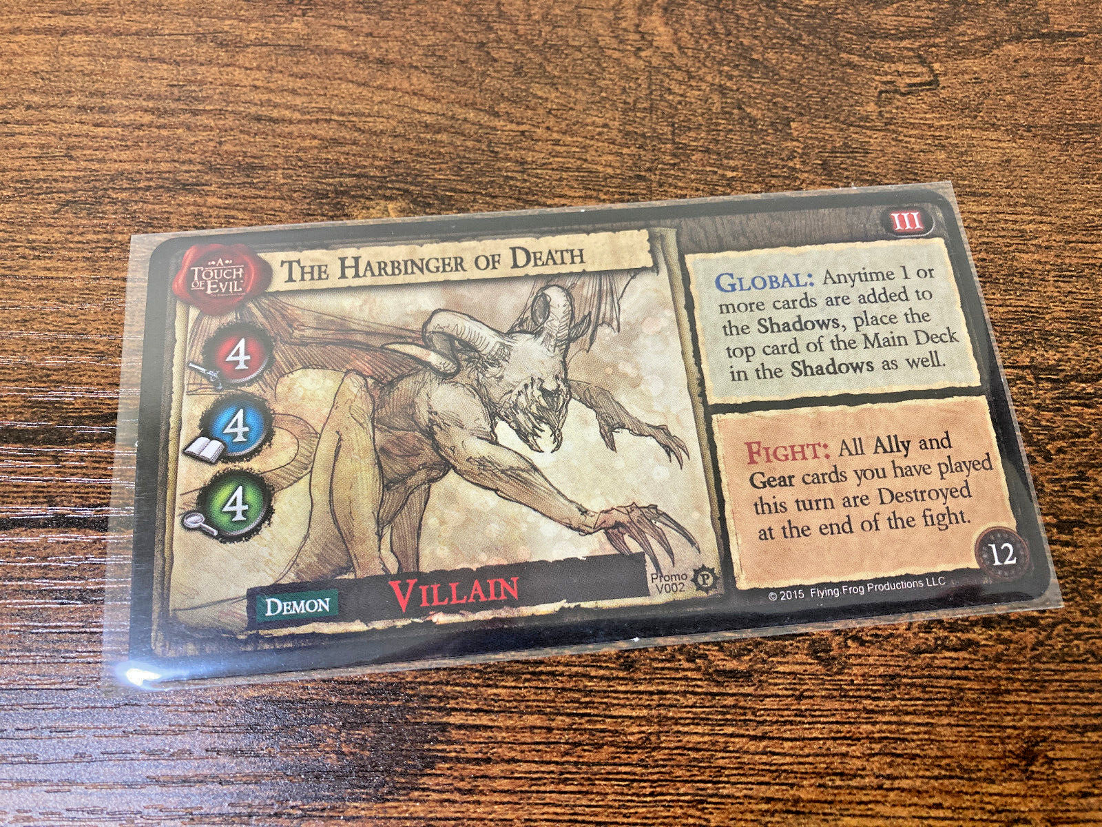 Dark Gothic Colonial Horror The Harbinger of Death Promo card Flying Frog