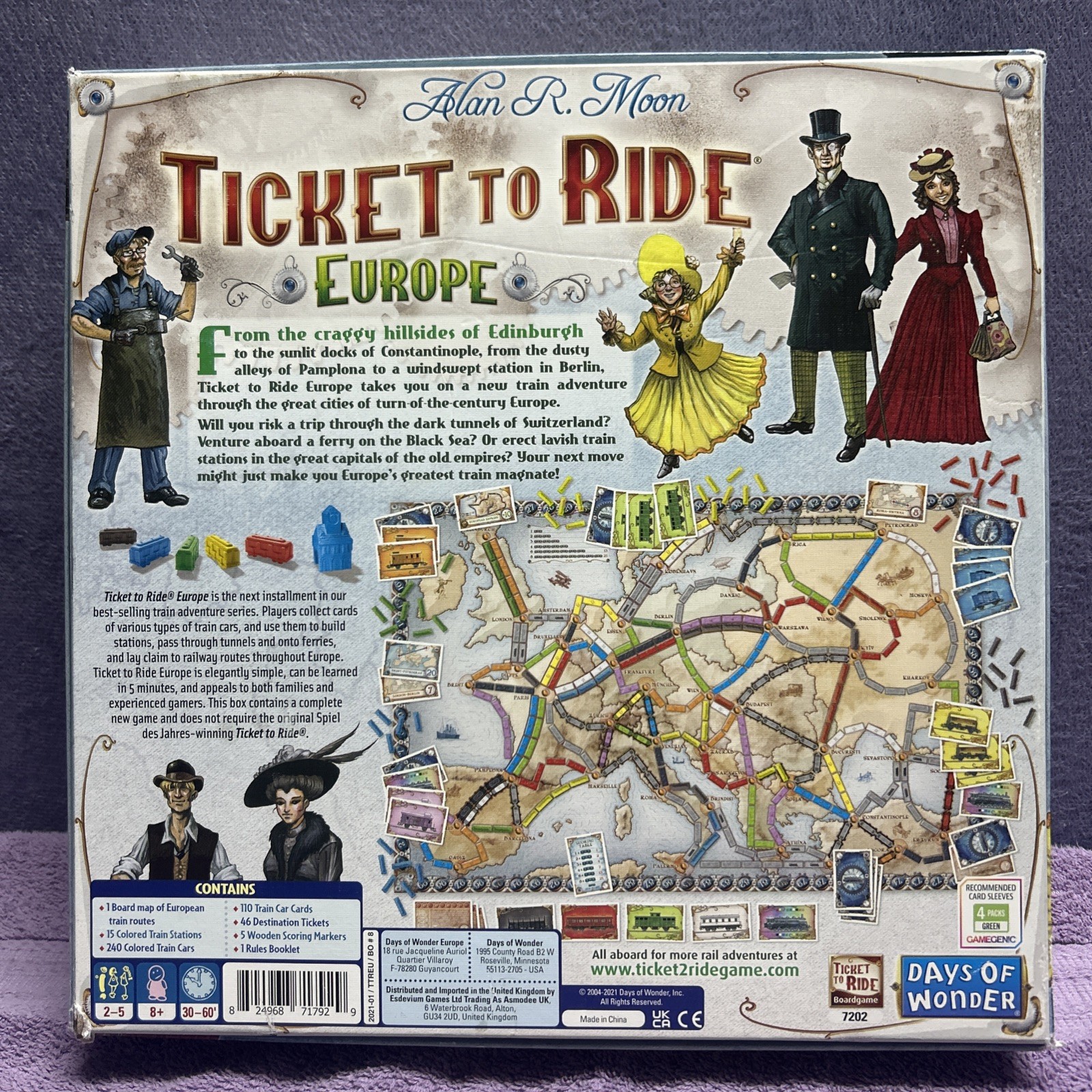 Ticket to Ride Europe Board Game | Alan R. Moon Days of Wonder | NEW Open Box