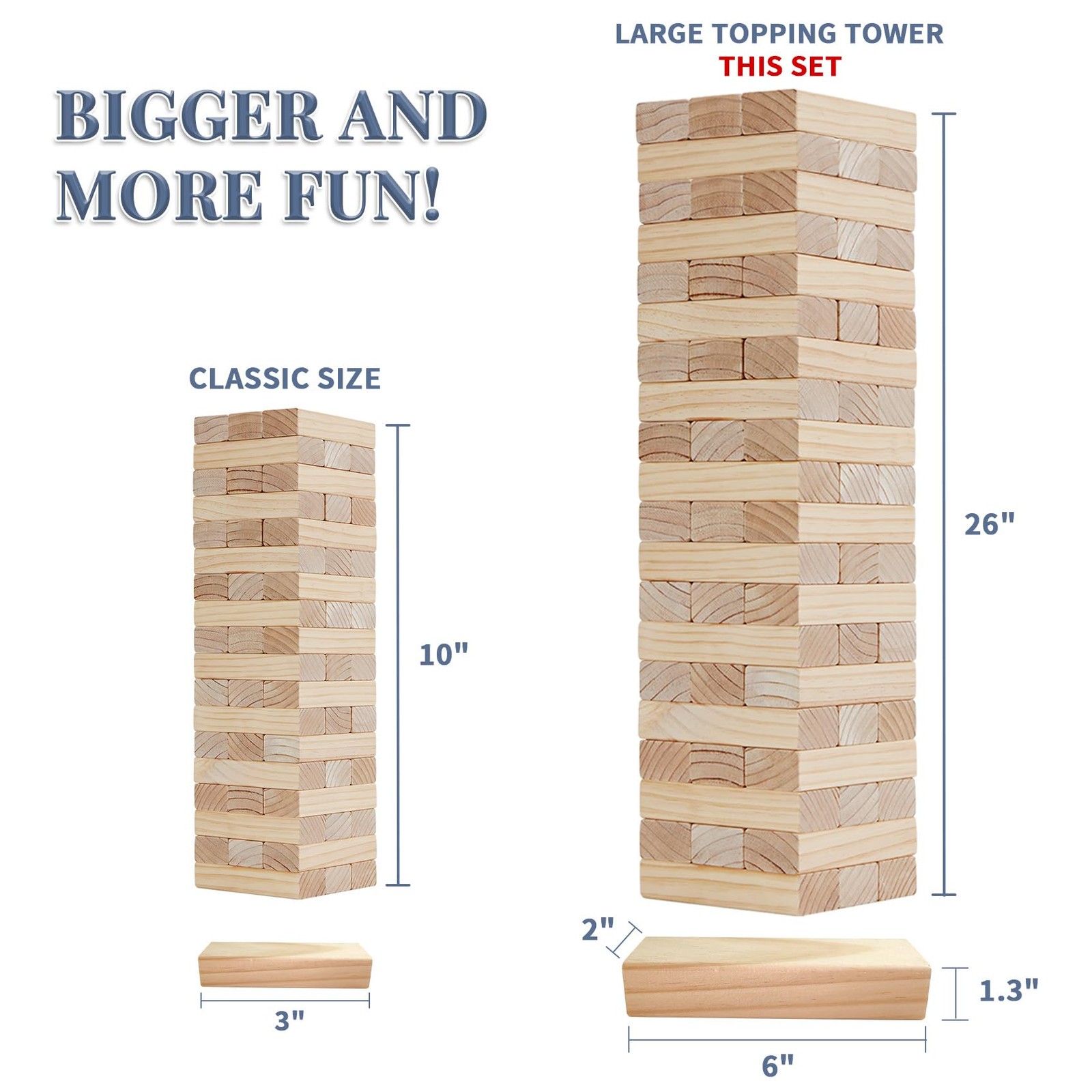 Giant Tumble Tower Family Games for Kids and Adults 60 Blocks New Zealand Pin…