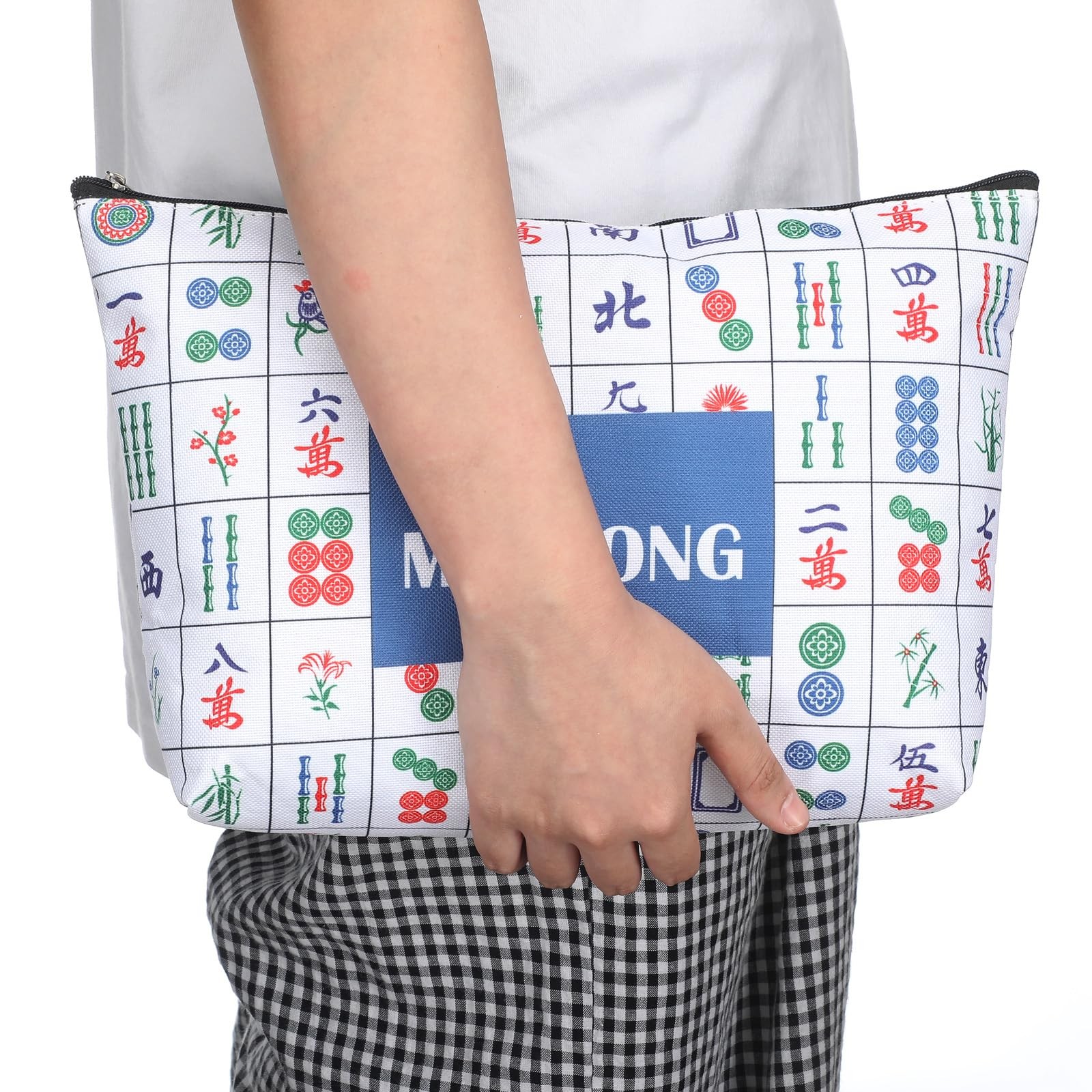Soft Mahjong Tiles Bag Thickened Mahjong Makeup Bag Gifts for Mah-Jong Lovers…