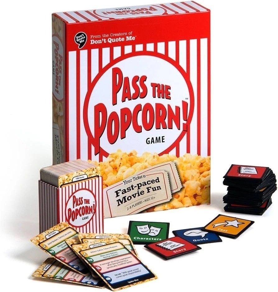 Pass The Popcorn! Movie Trivia Family Party Game 2-8 Players Ages 12+ Complete