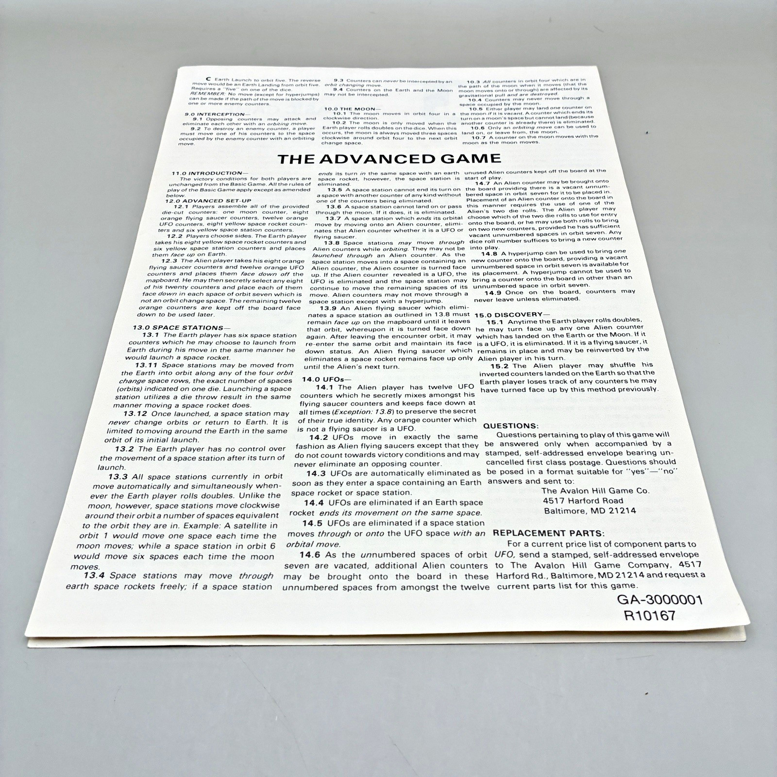 UFO Game of Close Encounters Board Game – 1978 Avalon Hill – Complete, Unpunched