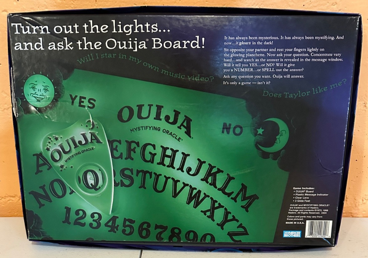 Vintage Hasbro Parker Brothers Glow In The Dark Ouija Board Game Complete