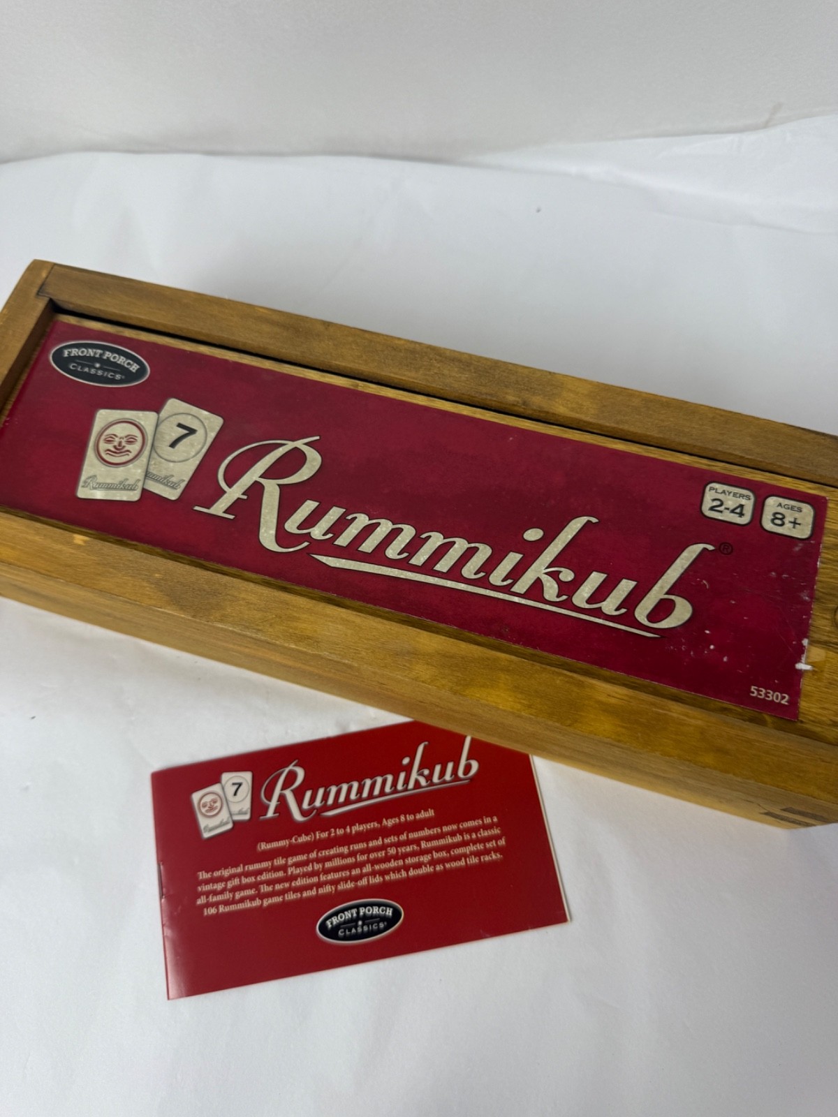 Front Porch Classics Rummikub Vintage Edition in All-Wood Storage Case READ