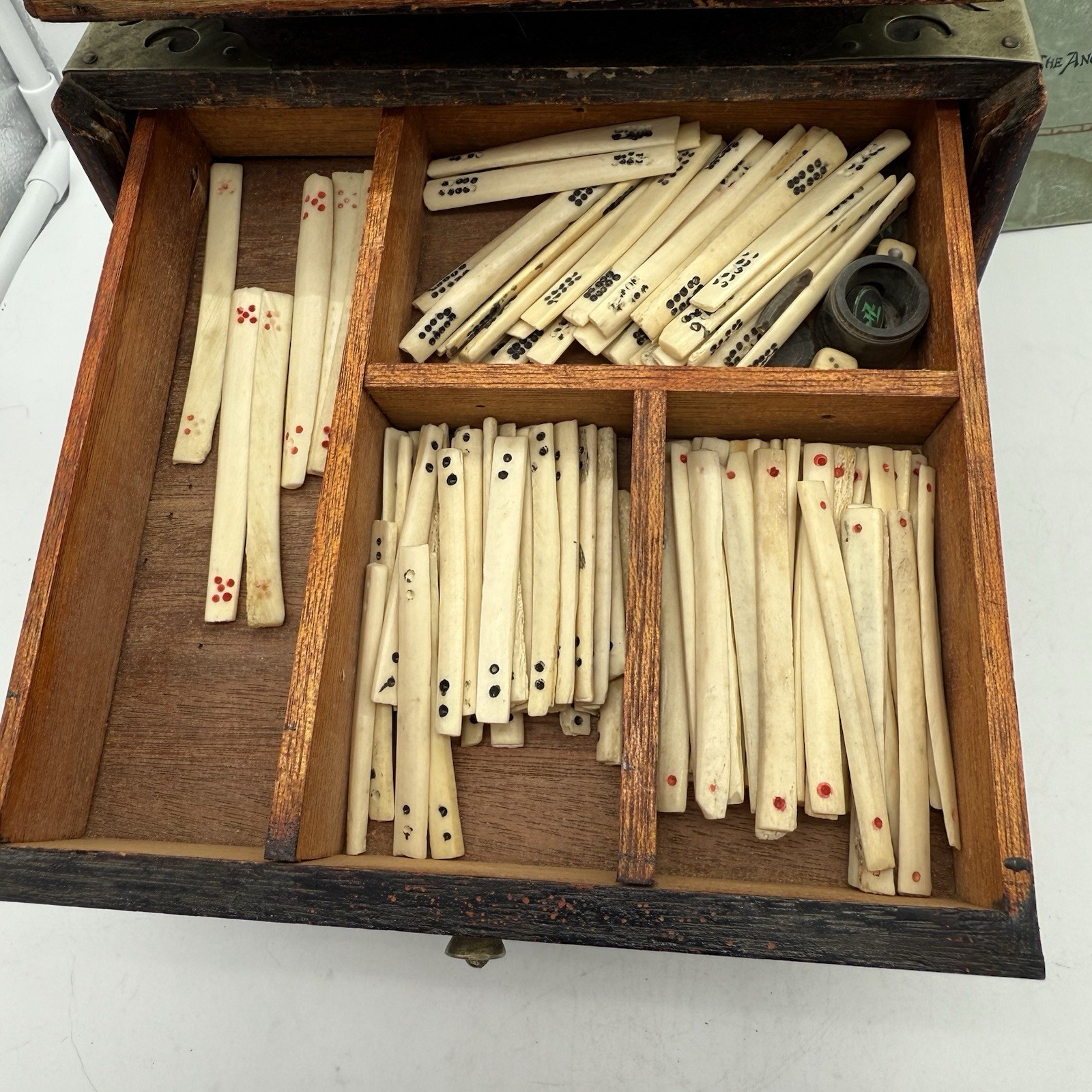 Antique Maajok/Mahjong Set With Original 1923 Book By Y.C. Kim