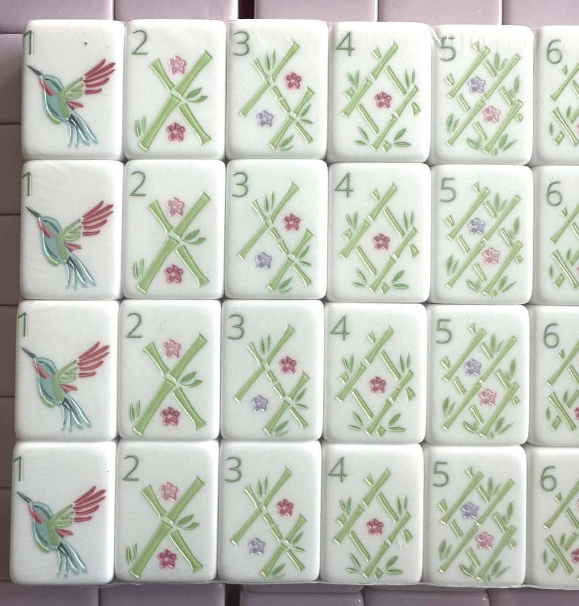 MISSING 2 FLOWERS – PASTEL PURPLE 4 Layer Acrylic Mahjong Tiles READ DESCRIPTION