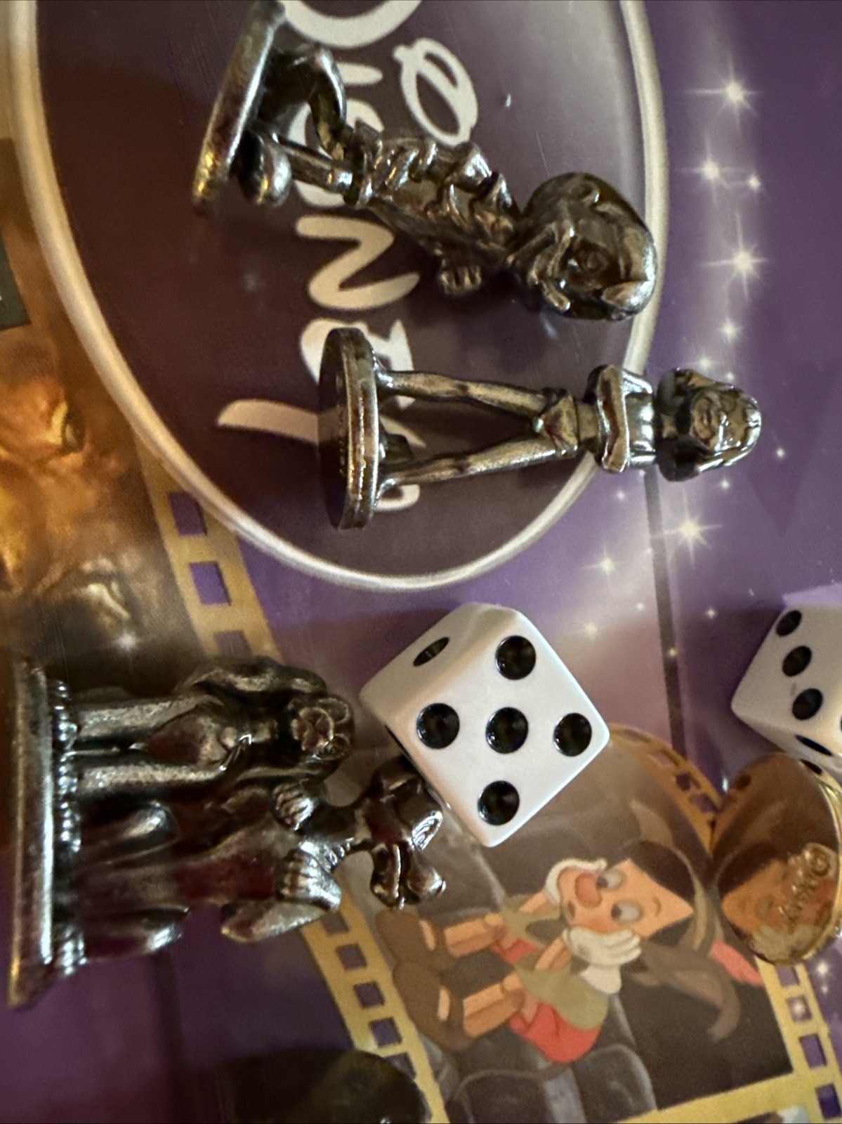 MONOPOLY DISNEY EDITION (2009) 6 PEWTER PIECES 1 GOLDEN TINKER BELL Game Piece